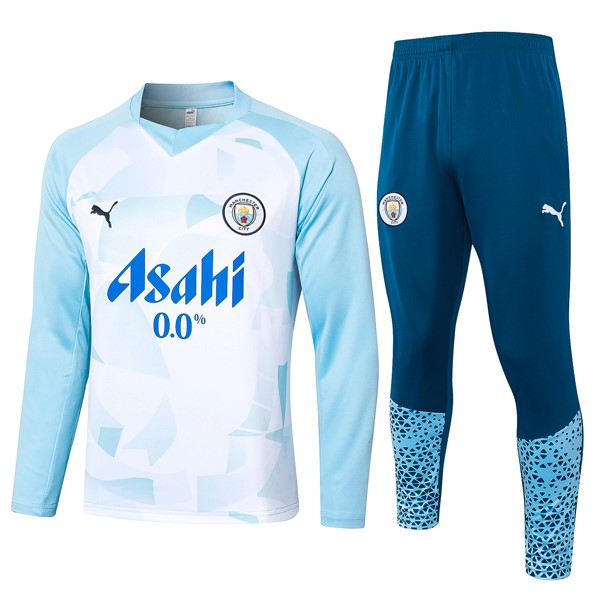 Sudadera De Training Manchester City 2024-2025 Blanco Azul